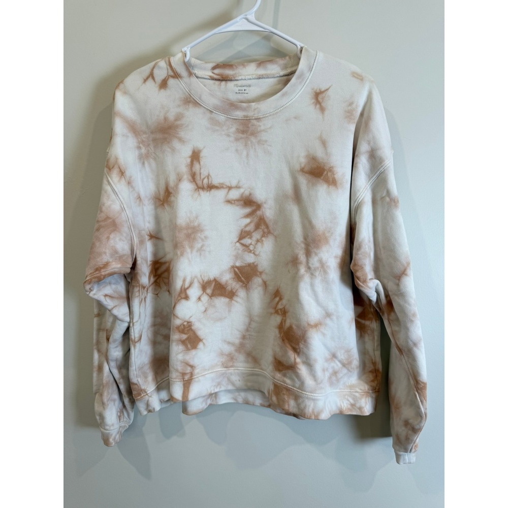 Madewell Medium Tie Dye Crew Neck Pullover Sweatshirt Relaxed Casual